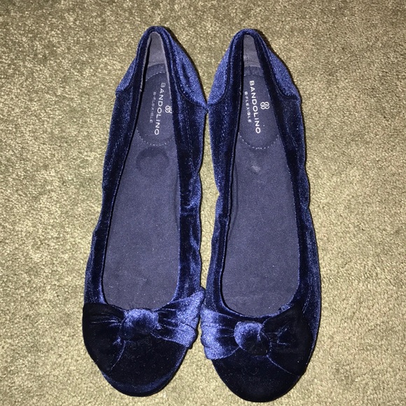 navy velvet flats